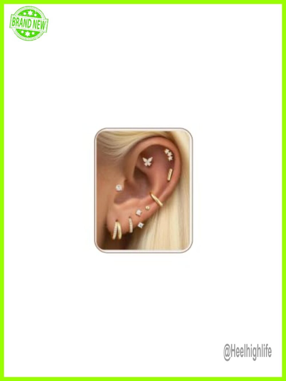 Hypoallergenic 316L Surgical Steel 14K Gold Plated Earrings Set for Women